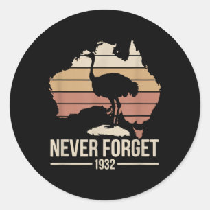 1932 EMU Oorlog Australië Geschiedenis Tribuut Ronde Sticker