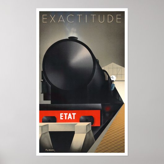 1932 Exactitude trein vintage Poster (Voorkant)