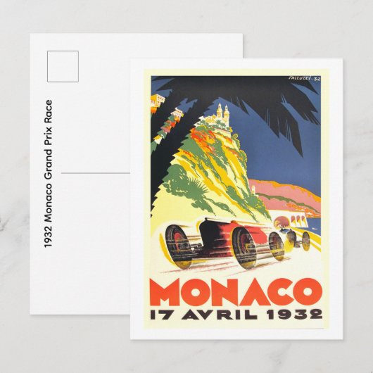 1932 Grote Prijs van Monaco Briefkaart (Voorkant / Achterkant)
