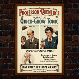 1932  haar Quick-Grow Tonic Adverteren Poster