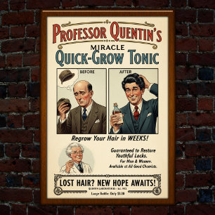 1932 haar Quick-Grow Tonic Adverteren Poster