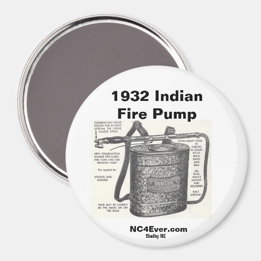 1932 Indische vuurpomp Magnet (Voorkant / Achterkant)