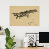 1932  kunsttekening van vliegtuigpatenten poster (Thuiskantoor)