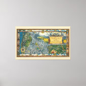 1932 Oregon Trail Gerestaureerd Extra Grote Kaart Canvas Afdruk (Voorkant)