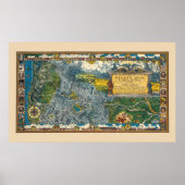 1932 Oregon Trail Gerestaureerd Extra Grote Kaart Poster (Voorkant)