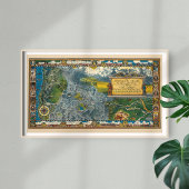  1932 Oregon Trail Gerestaureerd Extra Grote Kaart Poster