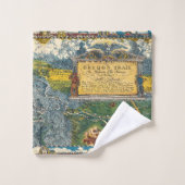 1932 Oregon Trail Gerestaureerde kaart Bad Handdoek (Wasdoekje)