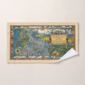 1932 Oregon Trail Gerestaureerde kaart Bad Handdoek (Handdoek)