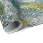  1932 Oregon Trail Gerestaureerde kaart Cadeaupapier (Rol Hoek)