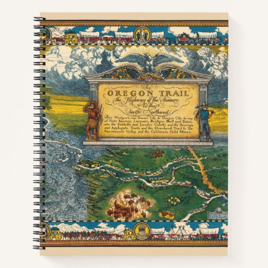  1932 Oregon Trail Gerestaureerde kaart Notitieboek (Voorkant)