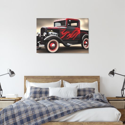 1932 Pickup Truck Classic Car Canvas Print (Insitu (Slaapkamer))