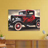 1932 Pickup Truck Classic Car Canvas Print (Insitu (Woonkamer))
