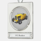 1932 Roadster banner ornament Verzilverd Banner Ornament (Links)