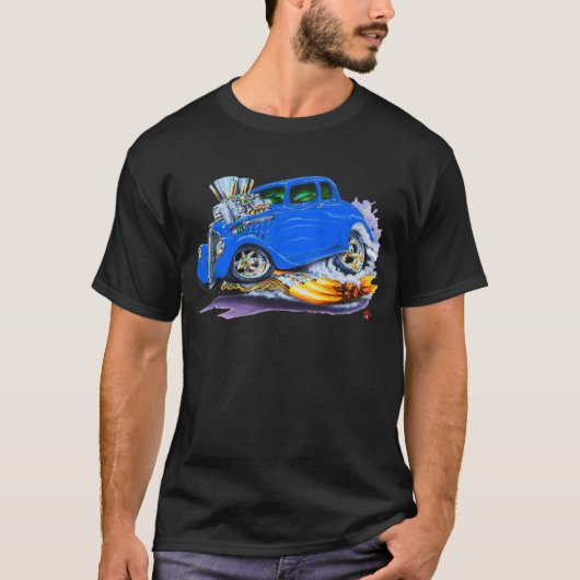 1933-36 Willys Blue Car T-shirt (Voorkant)