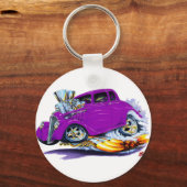 1933-36 Willys Paarse auto Sleutelhanger (Voorkant)