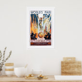 1933 Art Deco Chicago Wereldtentoonstelling Klassi Poster (Keuken)