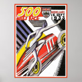1933 Brooklands 500 miles Race Vintage Poster (Voorkant)