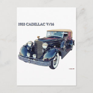 1933 CADILLAC V/16 #2 BRIEFKAART