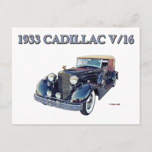 1933 CADILLAC V/16 BRIEFKAART