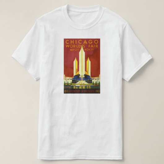 1933 Century of Progress Worlds Fair, Chicago, IL T-shirt (Design voorkant)