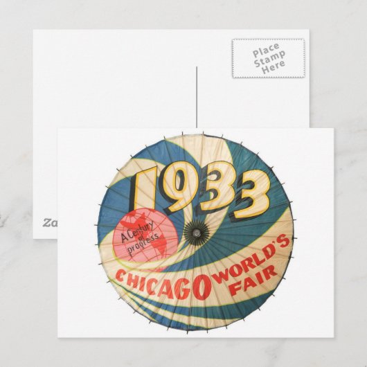  1933 De eerlijke Souvenir Art van Chicago World Briefkaart (Voorkant / Achterkant)