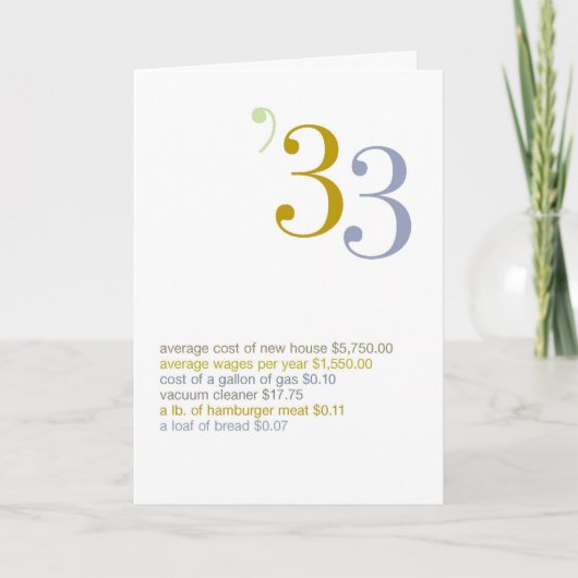 1933 de Feiten van de Pret van de Verjaardag Kaart (Voorkant)