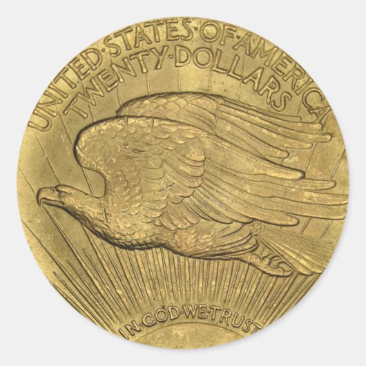 1933 DubbelEagle gouden munten Ronde Sticker (Voorkant)
