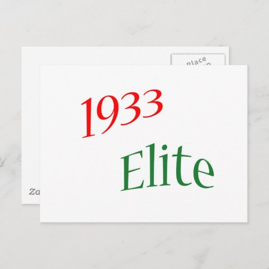 1933 Elite Briefkaart (Voorkant / Achterkant)