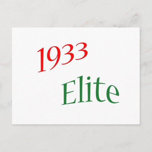 1933 Elite Briefkaart (Voorkant)