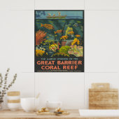 1933 Grote Barrièrekoraalrif reisposter Poster (Keuken)