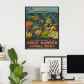 1933 Grote Barrièrekoraalrif reisposter Poster (Thuiskantoor)