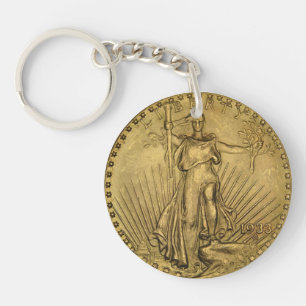 1933 het Dubbele Gouden Muntstuk van Eagle Sleutelhanger