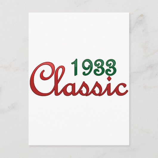 1933 Klassiek Briefkaart (Voorkant)