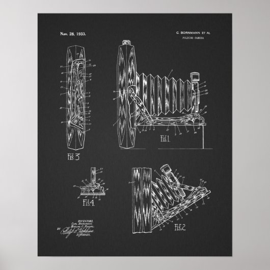 1933 Kunsttekenafdrukken voor camera-opvouwcamera Poster (Voorkant)
