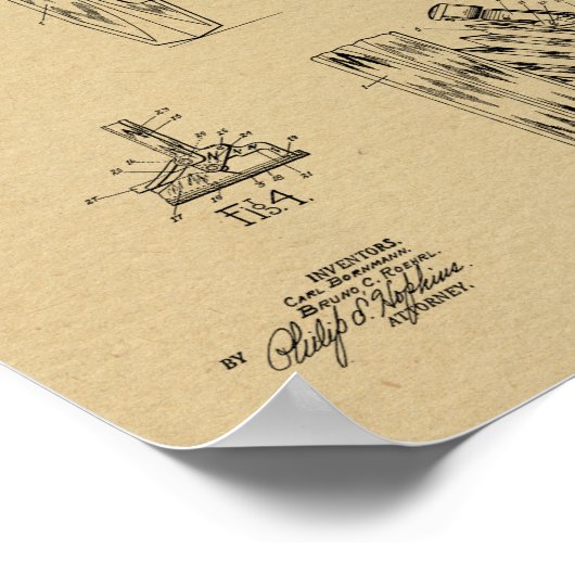 1933 Kunsttekenafdrukken voor camera-opvouwcamera Poster (Hoek)