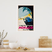 1933 Monaco Grand Prix Oude Racing Poster (Keuken)
