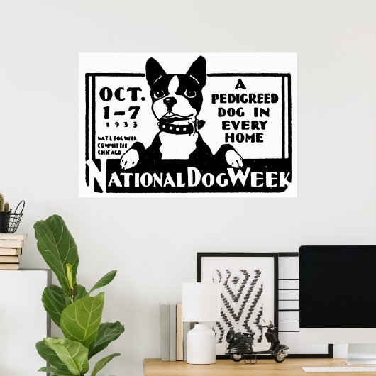 1933 Nationaal Poster van de Dog Week (Thuiskantoor)