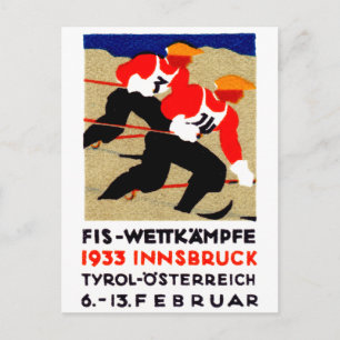 1933 Oostenrijks Poster Ski Race Briefkaart