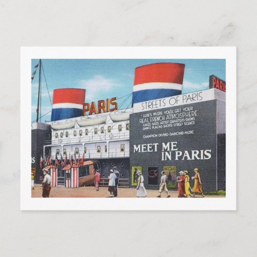 1933 Wereldtentoonstelling Straten van de Parijse  Briefkaart (Voorkant)