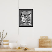 1933 Zwart-wit Poster Deco Le Sourire (Keuken)