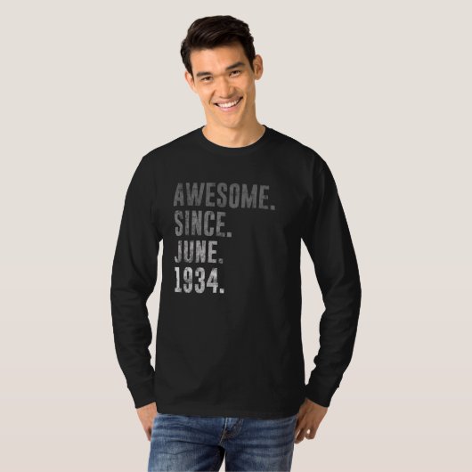 1934 88 Geweldige sinds juni 1934 88ste verjaardag T-shirt (Voorkant volledig)