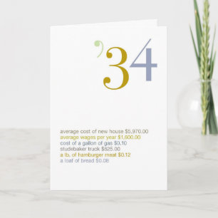 1934 Birthday Fun Facts Kaart