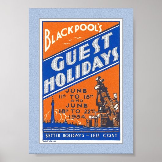 1934 BLACKPOOL UK POSTER STEMPEL (Voorkant)
