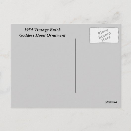 1934 Buick Goddess Hood Ornament Briefkaart (Achterkant)