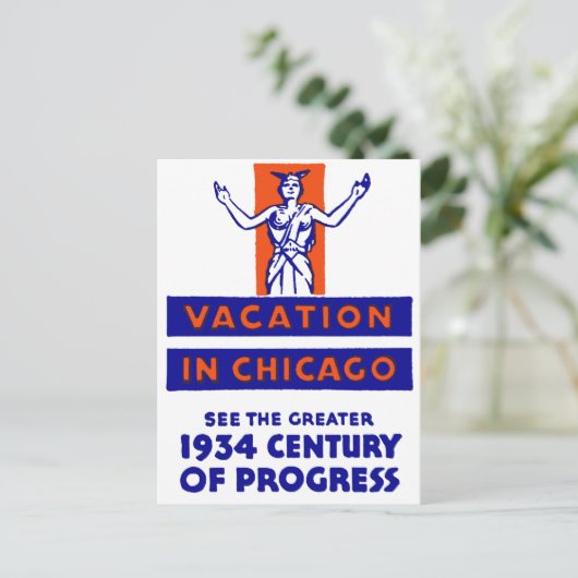 1934 Chicago Century of Progress Briefkaart (Staand voorkant)