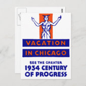 1934 Chicago Century of Progress Briefkaart (Voorkant / Achterkant)