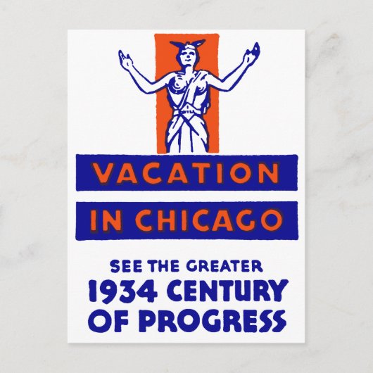 1934 Chicago Century of Progress Briefkaart (Voorkant)