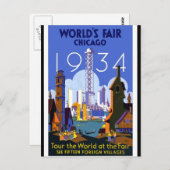 1934 Chicago World's fair Briefkaart (Voorkant / Achterkant)