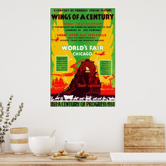 1934 Chicago Worlds Fair by Train Poster (Keuken)
