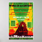 1934 Chicago Worlds Fair by Train Poster (Voorkant)